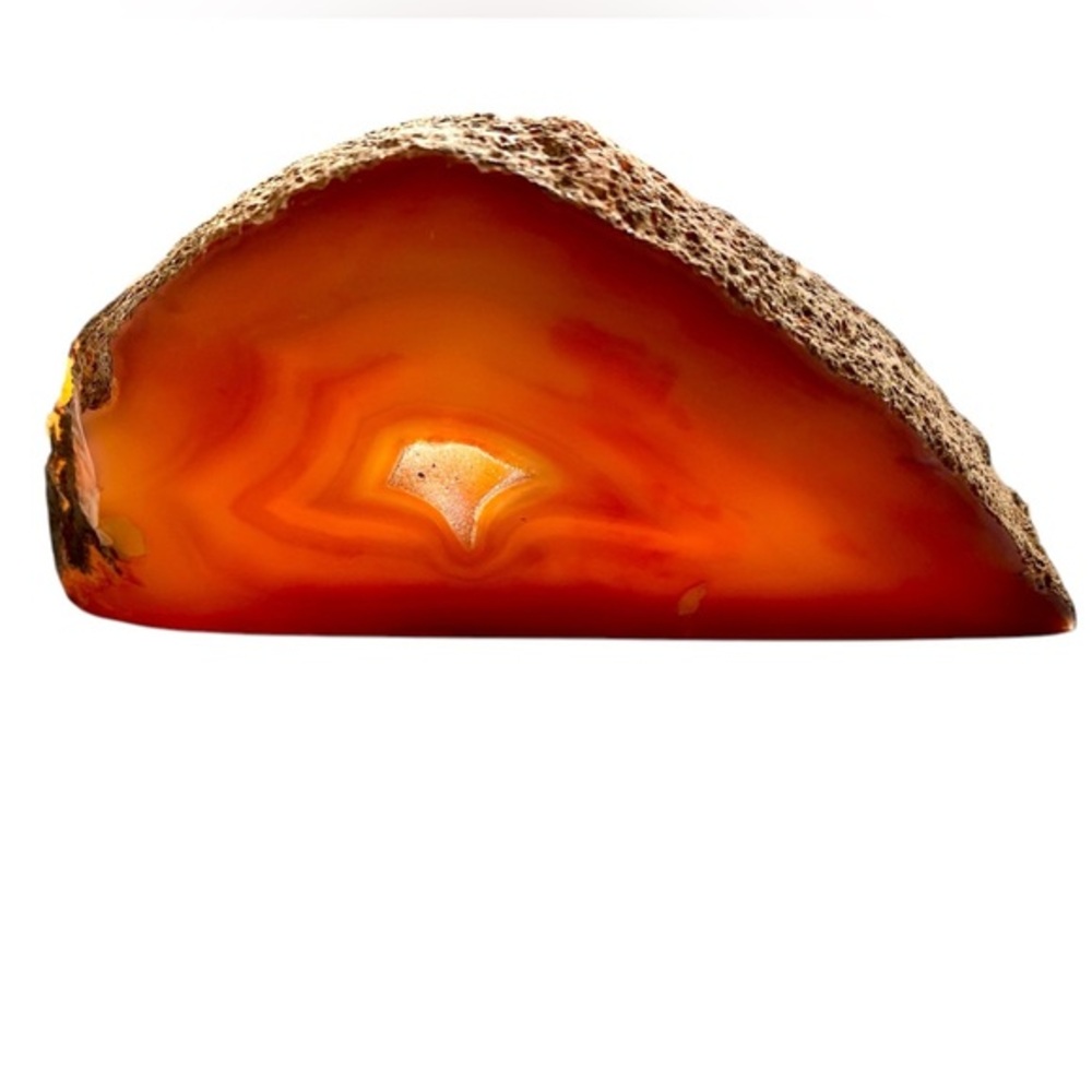 7.5” Geode Orange Agate Table Top Slice